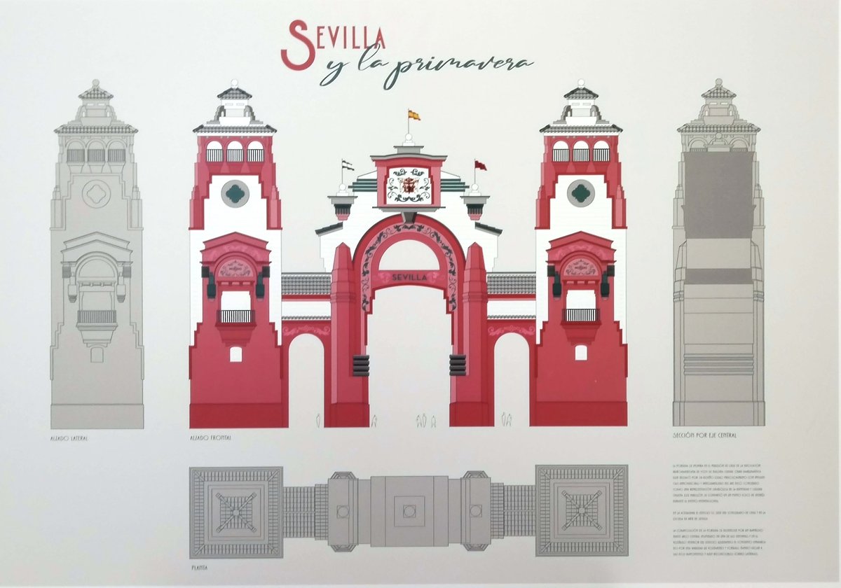 🪭 Presentada la PORTADA de la Feria de Abril 2025. 
Inspirada en el Pabellón de Chile de la Expo del 29 

🪭 Una portada con estilo vanguardista Ar Decó y Neoprecolombino