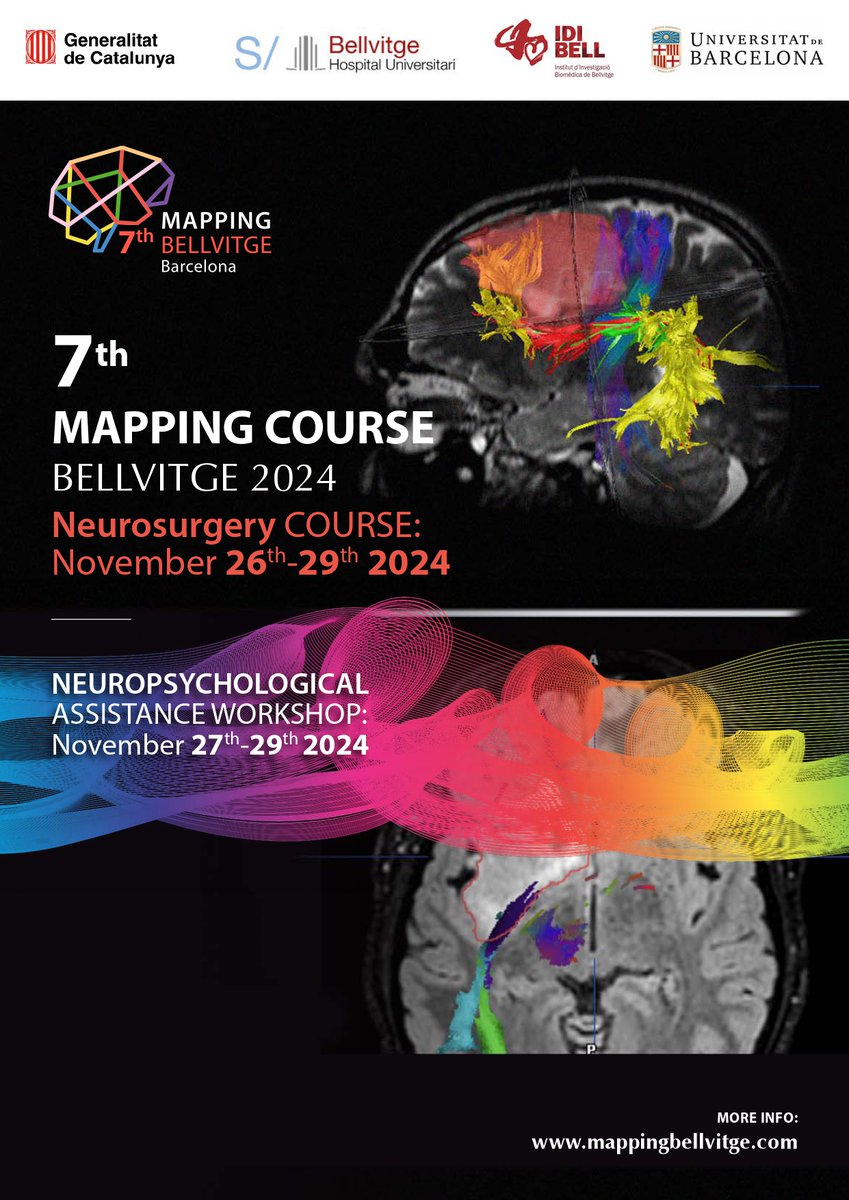 hbellvitge's tweet photo. 🧠🔬 Estem encantats d'anunciar el 7è Mapping Bellvitge!
Després  de 20 anys d'experiència en tècniques de mapping intraoperatori i  monitorització neurofisiològica, oferim un curs pràctic amb sessions  teòriques, disseccions, #tractografia i cirurgies en directe. No et perdis l'oportunitat d'aprendre dels millors professionals!
📍 Hospital de Bellvitge | 26-29 novembre
👉 Inscripcions: https://t.co/CDpMQ377gZ
#MappingBellvitge #Neurocirurgia #Cirurgia