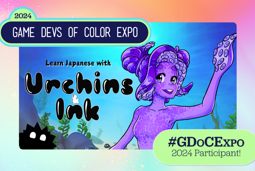 Urchins &amp; Ink is a part of the Game Devs of Color Expo ! Learn Japanese and support diverse creators!🦑❤️
Get on Steam: bit.ly/3QjJed9
#GDoCExpo #gamedev #SteamGame #indiegame