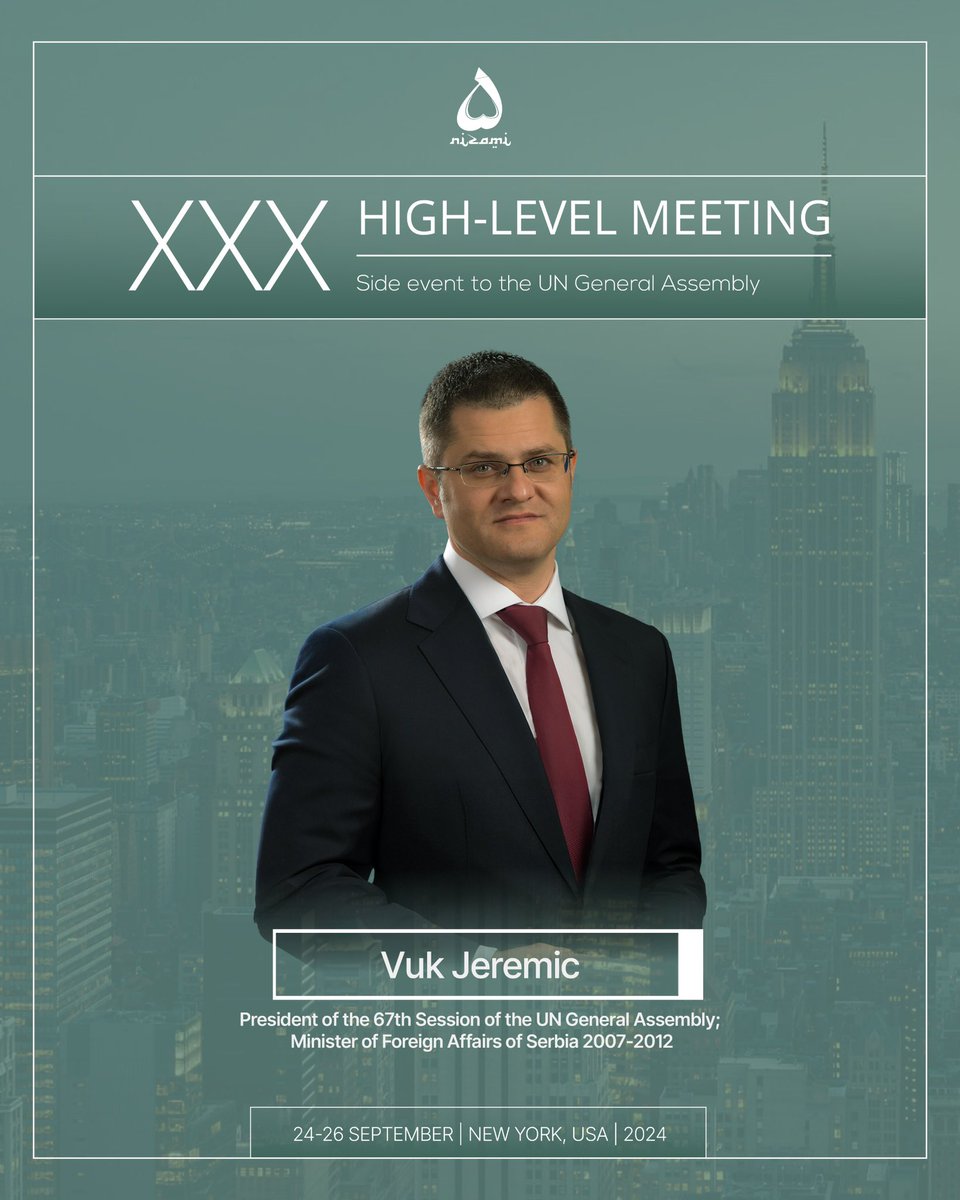 NizamiGanjaviIC's tweet photo. We are proud to have 6 former Presidents of the @UN General Assembly to join us 
#XXXHLMeeting New York https://t.co/P5COrhkcU4