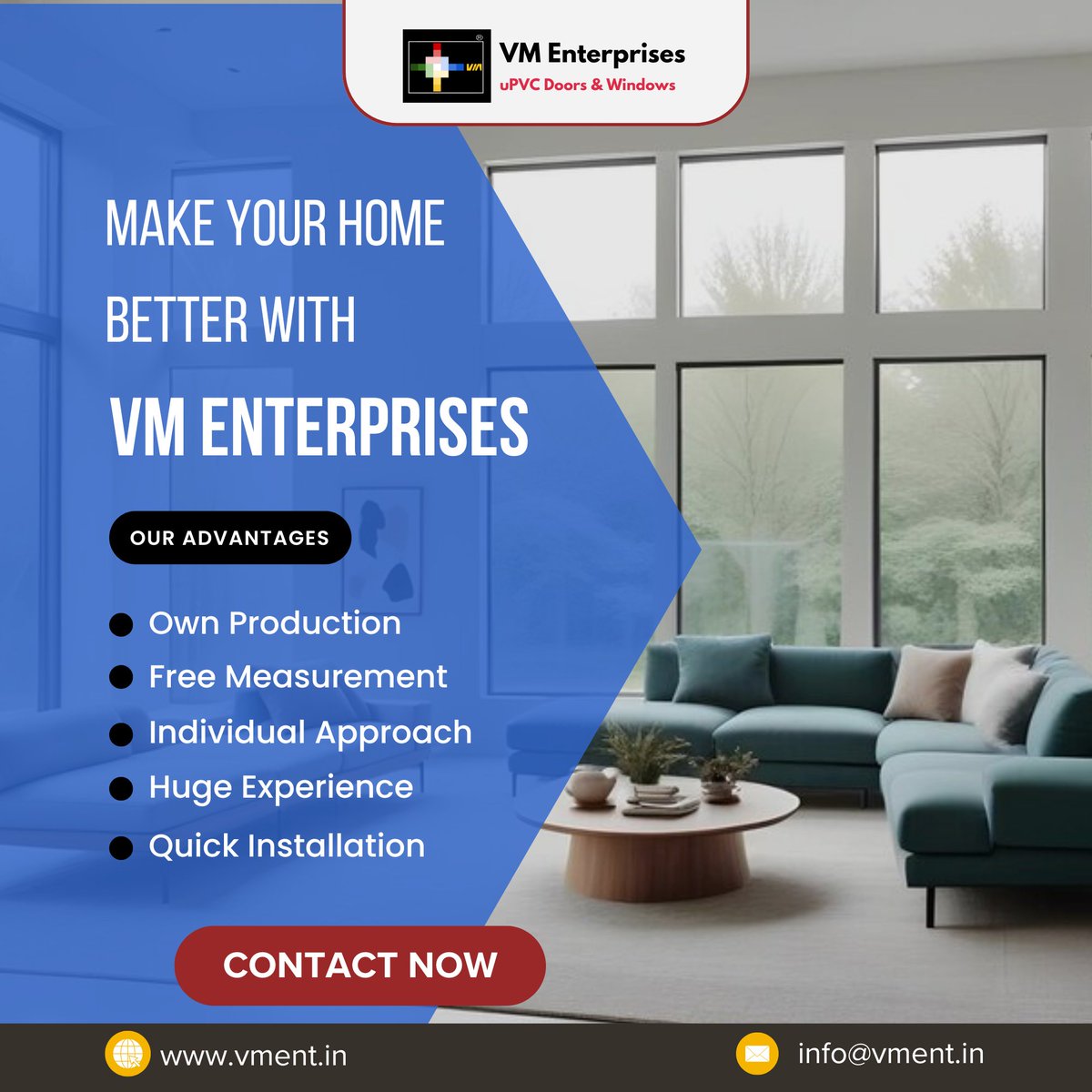 VMEnterprisess's tweet image. Step into a world of modern design with UPVC doors – combining minimalistic beauty with top-tier security for the ultimate home upgrade.

#uPVCdoors #upvcdoorsandwindows #upvcdoorsandwindowsmanufacturers #upvcmanufacturer #upvc #upvcwindows #doors #doorsandwindows #vmenterprises