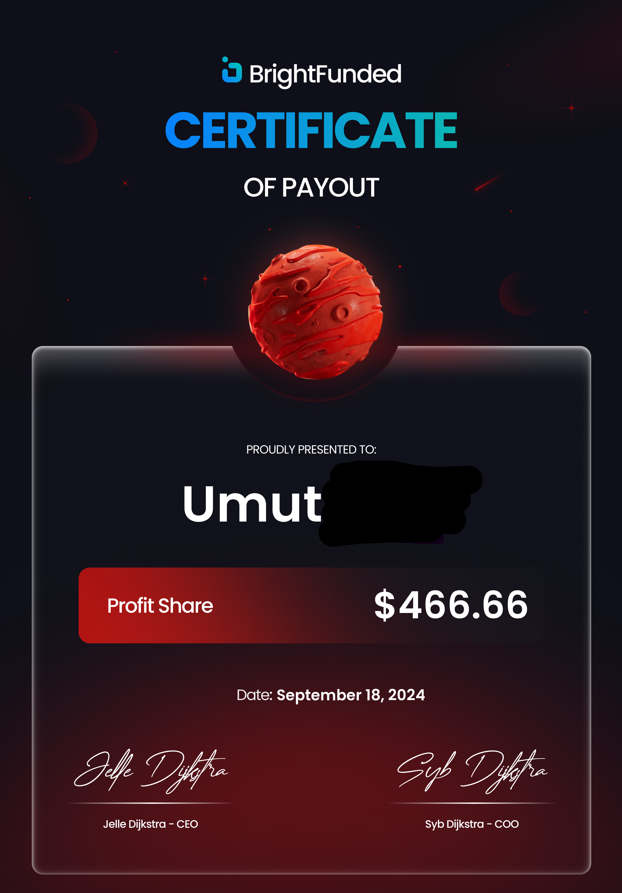 KurtUmut4's tweet photo. I got my first payout. I got the payment in 1 hour after payment request. Thank you @BrightFunded @BrightFundedTR https://t.co/hd4X43wGE4