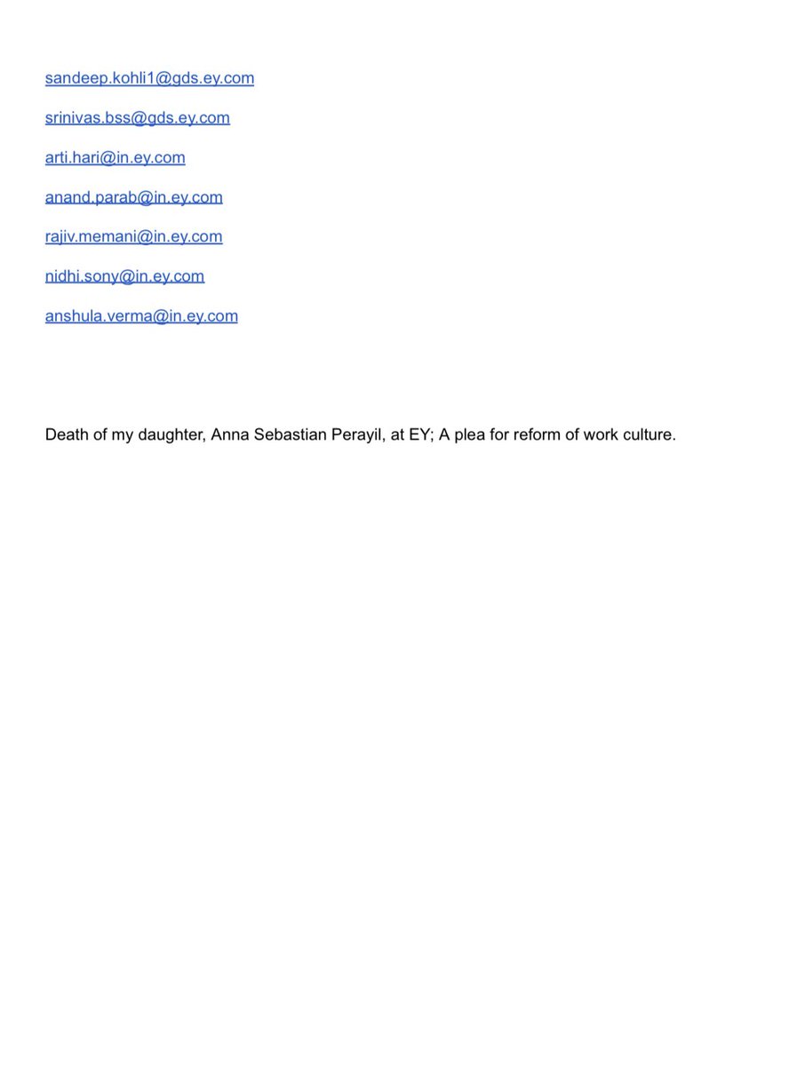 imcaraj's tweet image. Feel the level of pain of a mother writing this letter🥲

We should also work on this aspect of our profession
It is really sad to know that none from @EYnews came forward for her Antim yatra. Members in Industry should be provided all safety and good environment to work
#CAUnity