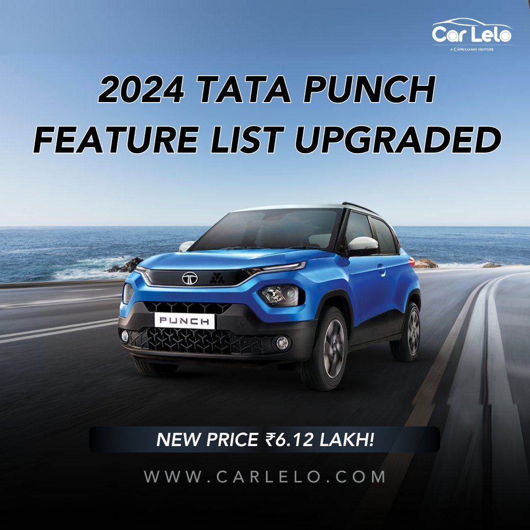carleloindia's tweet photo. The 2024 Tata Punch is here with exciting new features at an unbeatable price of βΉ6.12 Lakh!
Ready to elevate your drive?
#TataPunch2024 #FeatureUpgrade #NewPrice #DriveSmart #CarLeloIndia #SUVLife #TataPunchModified https://t.co/yZKWVfAplJ