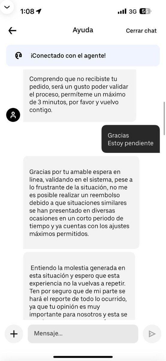 AlbertPawsUp's tweet photo. @Uber_MEX ayuda, de verdad es un robo lo que me están haciendo.
No llegó mi pedido me quitan mi dinero, no hay reembolso por justificaciones que no tengo idea. POR FAVOR AYUDA! Ya se que "sabes que es frustrante" bla bla bla, un speach que dicen y dicen, QUIERO MI DINERO. https://t.co/q0G9rdNzkS