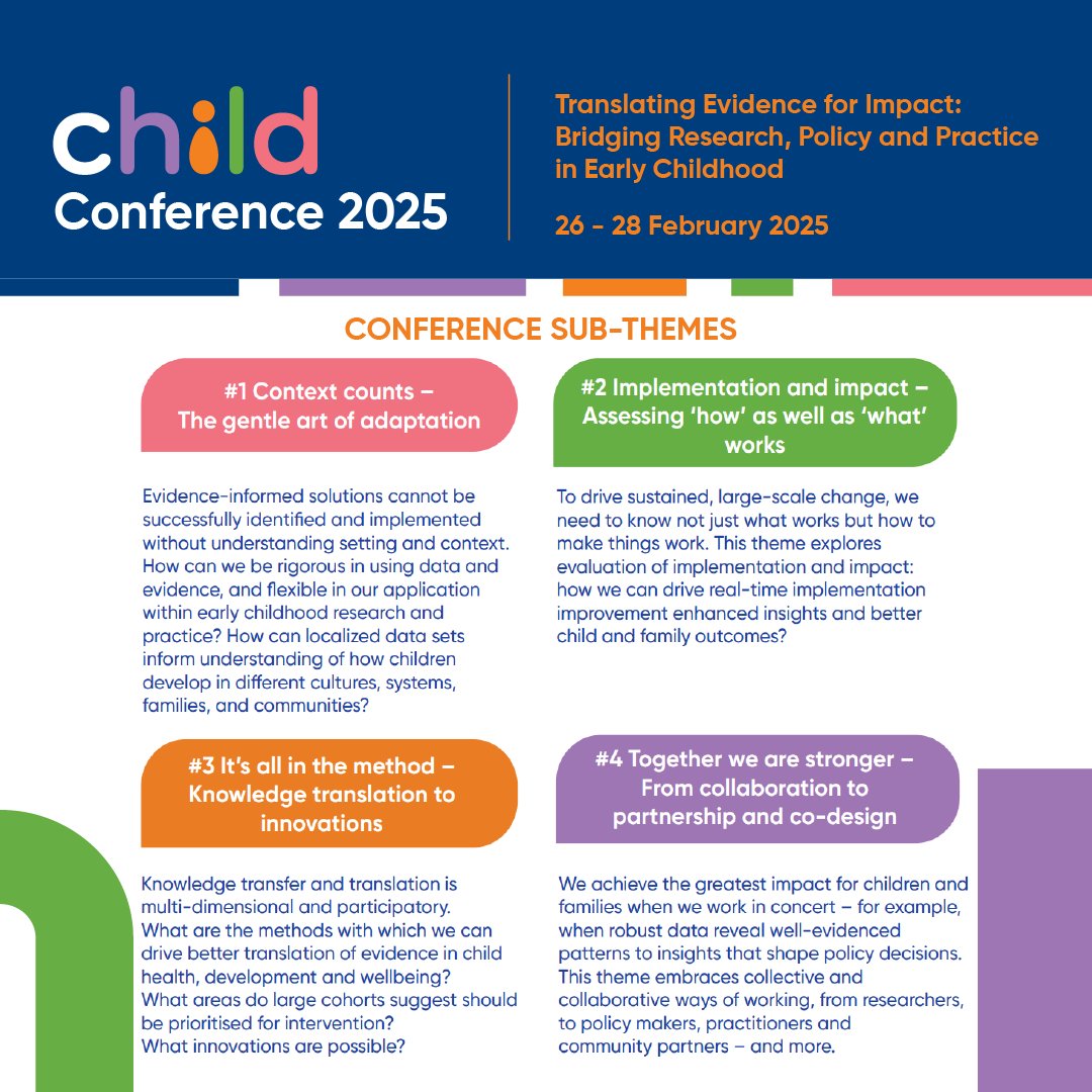 Final Week to Submit Abstracts for CHILD Conference 2025! Practitioners, policymakers, and researchers —now is your opportunity to shine! Just five days remaining to share your work and inspire others! 

Abstract Submission | CHILD Conference 2025