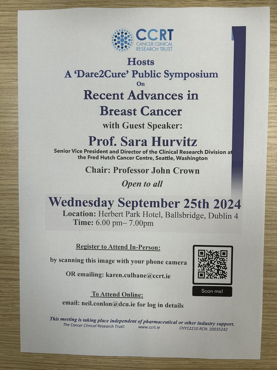 Special notice!!! Prof Hurvitz is a world leader in breast cancer care and research. The meeting is free and open to the public. Of interest to patients, carers, and the general public.