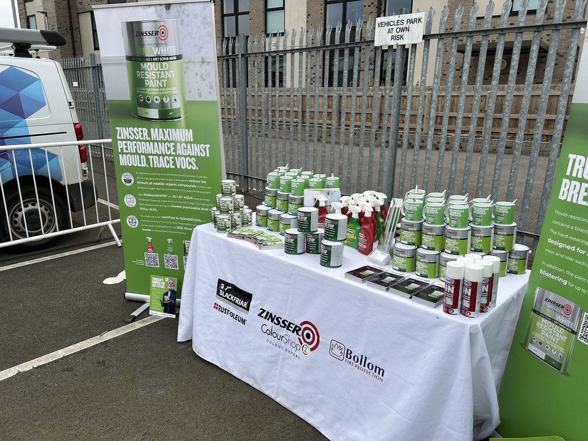 #zinsseruk #zinsserpermawhite #ZinsserBinAqua have arrived at City of Lincoln Council and Jewson Partnership Solutions to help them with Mould Issues they face with there 1000’s of properties owned.