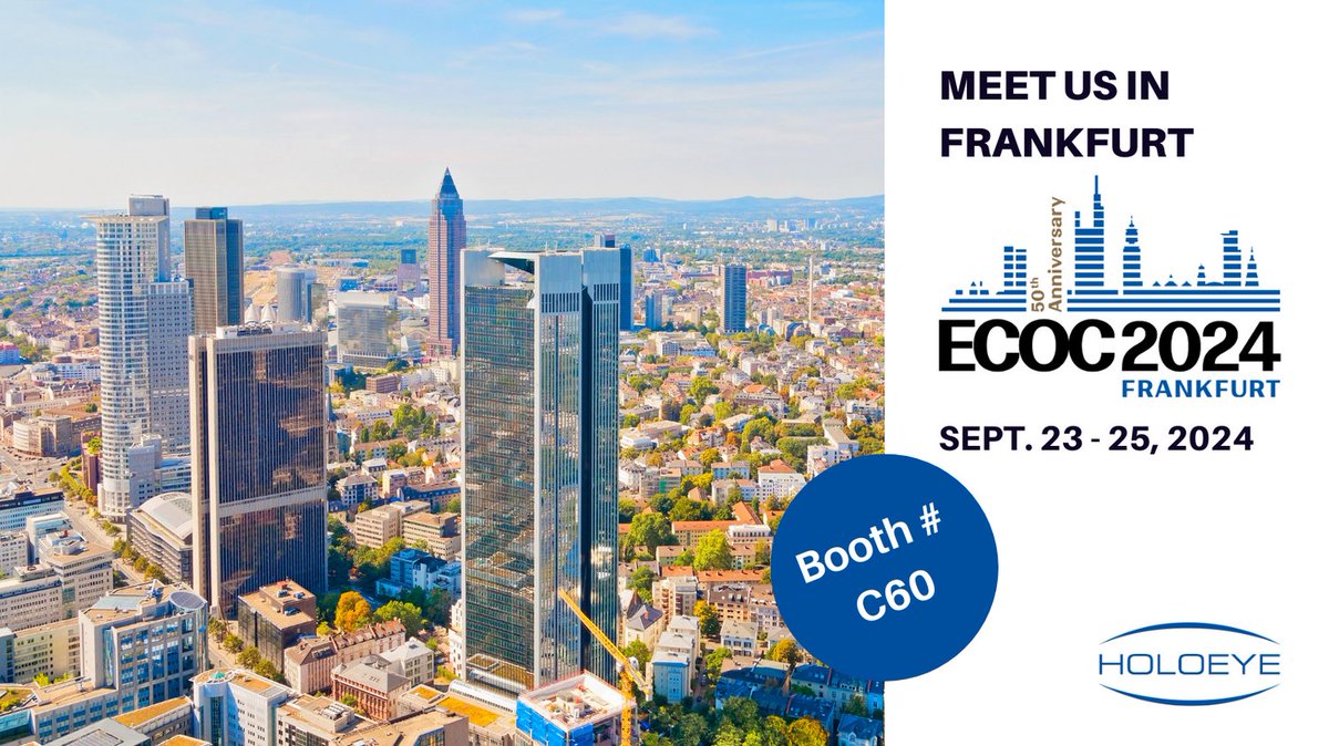 holoeye's tweet photo. Join us at the ECOC 2024 exhibition in Frankfurt and discover the latest innovations in LCOS spatial light modulators and diffractive optics. Visit us at booth no. C60.
https://t.co/QxQrhvTbfK
#photonics #spatiallightmodulator #diffractiveoptics #microdisplay #ECOCexhibition https://t.co/zItoJLgFWG