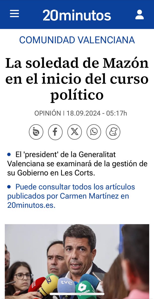 Comparto articulo
Sobre debate estado de la Comunitat Valenciana 
20minutos.es/noticia/563462…