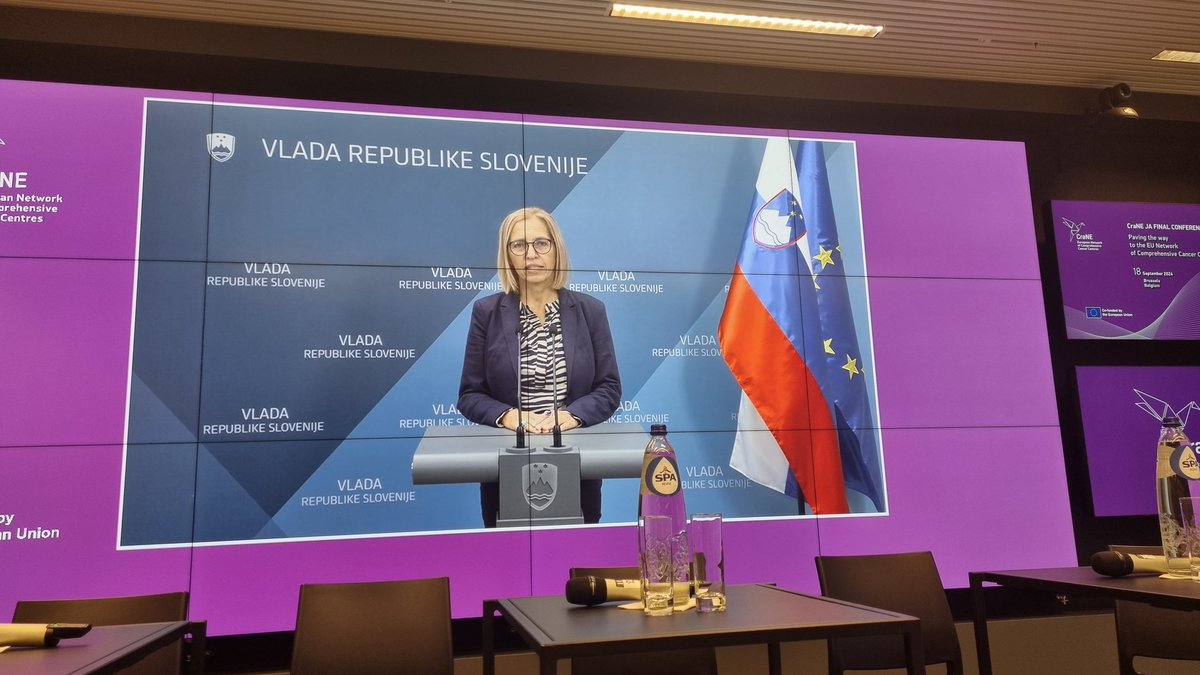 The opening of the Final Conference of <a href="/Crane_4_Health/">CraNe4Health</a> with addresses from the EU Commissioner <a href="/SKyriakidesEU/">Stella Kyriakides</a> <a href="/EU_Health/">EU One Health</a> and Slovenian Minister of Health Valentina Prevolnik Rupel <a href="/MinZdravje/">Ministrstvo za zdravje</a> <a href="/NIJZ_pr/">NIJZ</a> moderated by Delia Nicoara