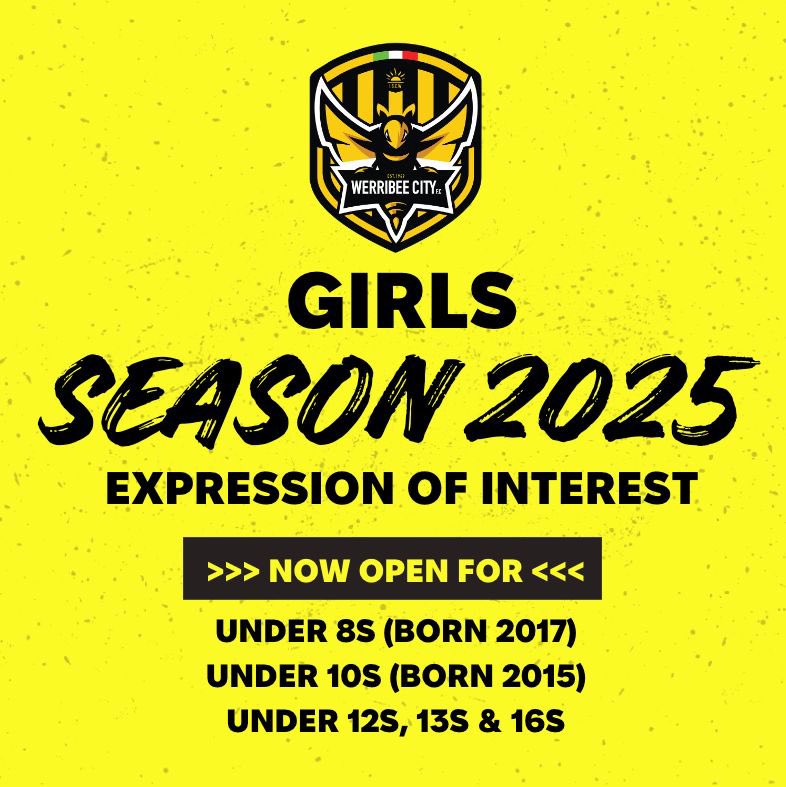 Werribee City FC (@fcwerribeecity) on Twitter photo GIRLS SQUADS EOI 2025 🐝
Werribee City are now accepting EOI for the 2025 Girls Squads.
Please register via airtable.com/appc2Xgs44CN68…
Any questions, please email wcfcfemale@iscw.com.au
#GoBees GIRLS SQUADS EOI 2025 🐝
Werribee City are now accepting EOI for the 2025 Girls Squads.
Please register via airtable.com/appc2Xgs44CN68…
Any questions, please email wcfcfemale@iscw.com.au
#GoBees