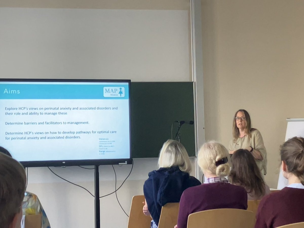 Una Hutton presents MAP Alliance results on health professionals views on care for #perinatal #anxiety #SRIP2024 👏