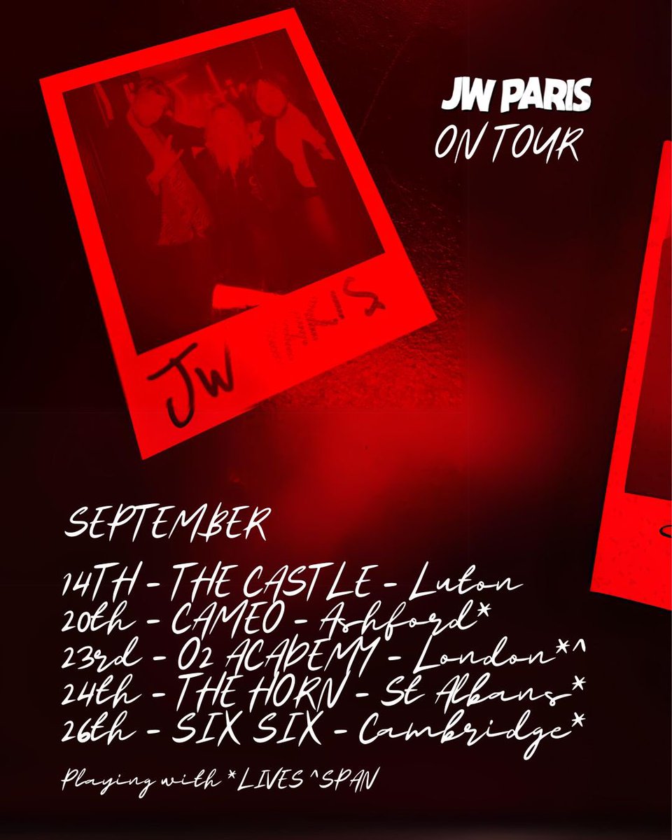 JW PARIS (@jwparismusic) on Twitter photo Thanks to <a href="/JohnKennedy/">John Kennedy</a> for spinning our new choon again ‘Something Going On’ it’s out this THURSDAY so get your presaves in.
Excited to be out on tour where you can come hear it live. Thanks to <a href="/JohnKennedy/">John Kennedy</a> for spinning our new choon again ‘Something Going On’ it’s out this THURSDAY so get your presaves in.
Excited to be out on tour where you can come hear it live.
