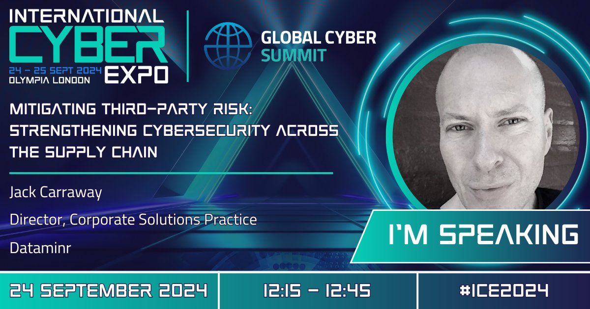 🚀 Exciting Speaker Session Announcement! 🚀

🌐 Jack Carraway, Global Cyber Summit 🌐 
In Partnership with @SASIG Events
Sponsored by <a href="/e2e/">e2e</a>-assure, @dataminr, @threatlocker

🔒 Mitigating third-party risk
📅  24 September at  12:15 - 12:45
#ICE2024 #cybersecurity