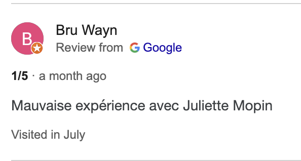 J’ai décliné l’opportunité d’investir dans la startup de Batman et il l’a mal pris 🙃 
Cher Bru, je ne sais pas qui tu es, mais je te souhaite le meilleur pour la suite ♥️ 
Bisous, Juliette Mopin