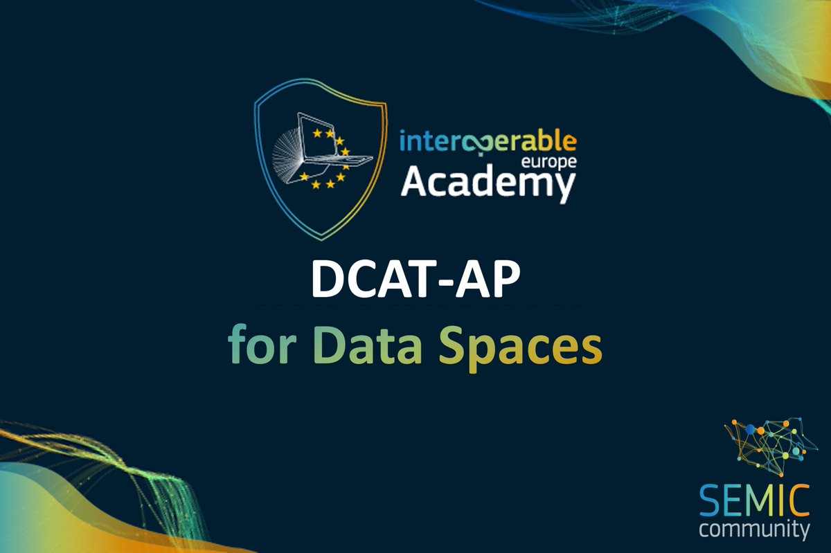 InteroperableEU's tweet image. 📢 Check out the #IOPEU_Academy Course on #DCATAP for Data Spaces!🎓

It introduces #DCAT_AP and its benefits in improving data findability and reusability across #DataSpaces.

Discover how DCAT-AP can be applied and which kind of support #SEMIC offers!
🔗academy.europa.eu/courses/dcat-a…