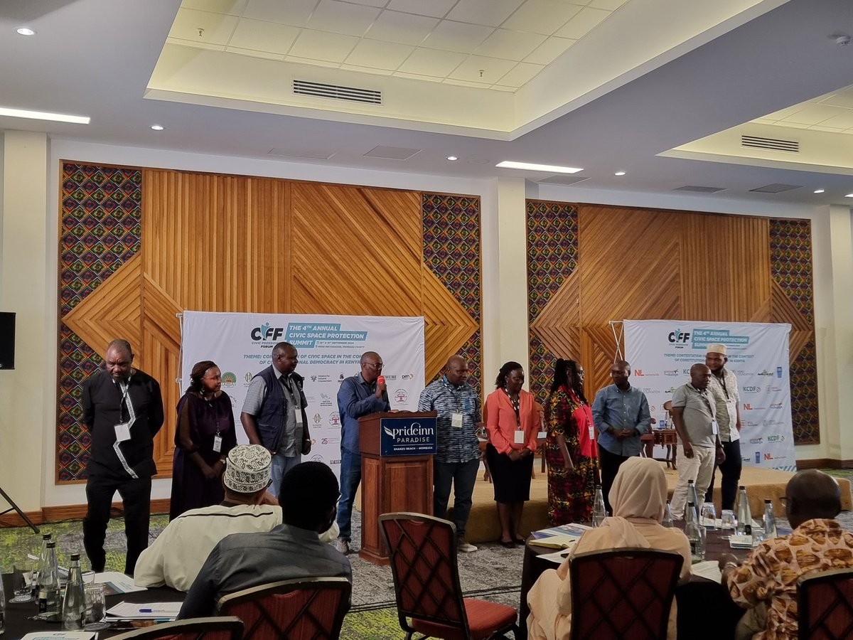 Shamir_Activist's tweet image. 4th Annual Civic Space Protection Summit! is currently ongoing at @PrideinnHotels. The summit focuses on article 19, Bill of Rights, exploring the tensions &amp;amp; opportunities in safeguarding our democratic rights
#CSPS4 #SafeProtests #DigitalCivicSpace 
@cff_kenya @DefendersKE