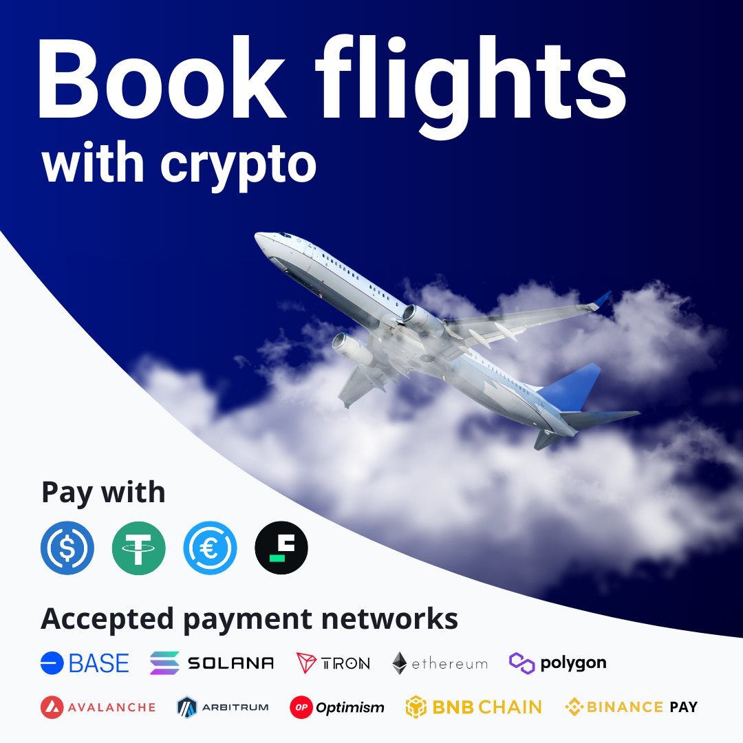 Cryptorefills (@cryptorefills) on Twitter photo ✈️Exciting news for travelers!🌍
You can now book flights directly on <a href="/Cryptorefills/">Cryptorefills</a> and pay with crypto! Say goodbye to traditional payments and hello to seamless crypto travel. ✈️Exciting news for travelers!🌍
You can now book flights directly on <a href="/Cryptorefills/">Cryptorefills</a> and pay with crypto! Say goodbye to traditional payments and hello to seamless crypto travel.