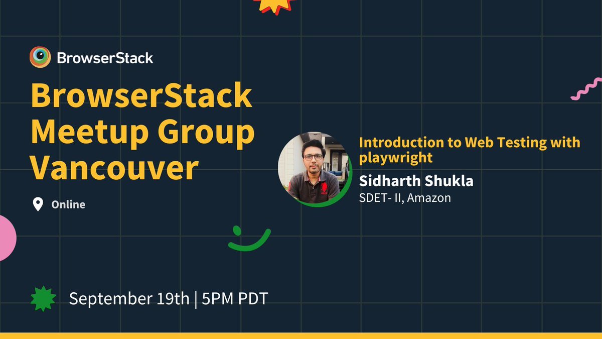 browserstack's tweet image. Hello Berlin and Vancouver! 👋
We have two wonderful sessions happening in your cities, and here are the details:
👉 Vancouver, Sept 19th - Introduction to #WebTesting with Playwright
👉 Berlin, Sept 26th - Introduction to BrowserStack #TestObservability
Register now and be…