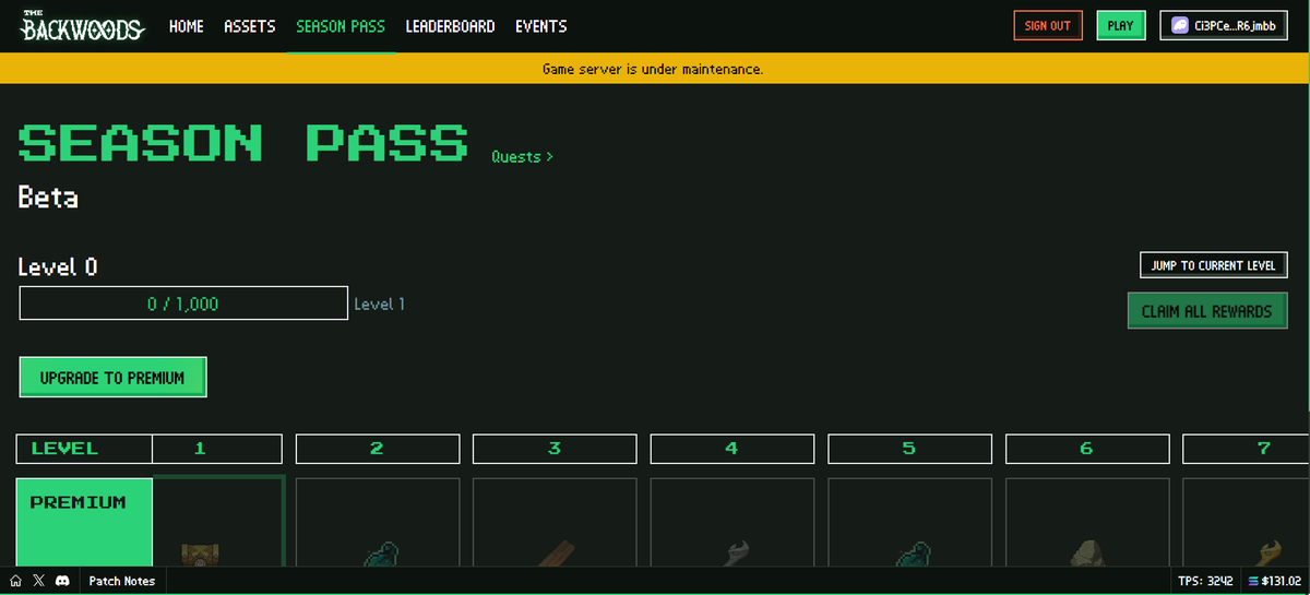 gara_138's tweet image. #Backwoods
β版に向け絶賛メンテ中やけどシーズンパスとやらが導入されて0.05SOL or NFTロックでいけるっぽいな👀