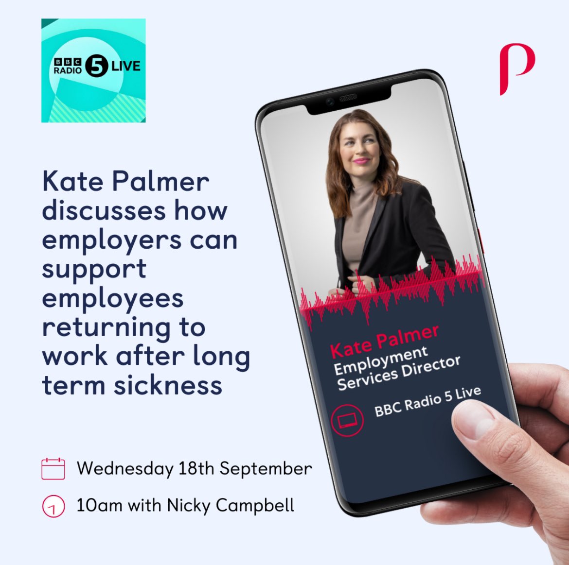 It’s important employers provide proper support for employees returning to work after long-term sickness.

<a href="/Kate1Palmer/">Kate Palmer FCIPD</a> will discuss this on <a href="/bbc5live/">BBC Radio 5 Live</a> at 10am, following the Duchess of Cambridge’s return to work after completing chemotherapy

bbc.co.uk/sounds/play/li…

#HR