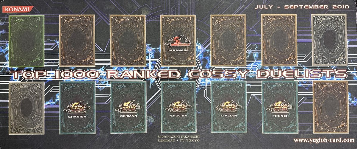 遊戯王公式プレイマットTOP1000 RANKED COSSY DUELIST 遊戯王 プレイマット】 TOP1000 RANKED COSSY DUELIST JULY-SEPTEMBER