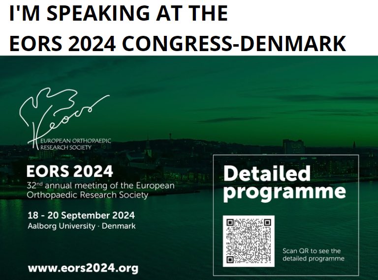 I am looking forward to #eors2024 #research #orthopaedic #MSCs #osteoarthritis @eors2024 <a href="/eors2023/">EORS2023</a>