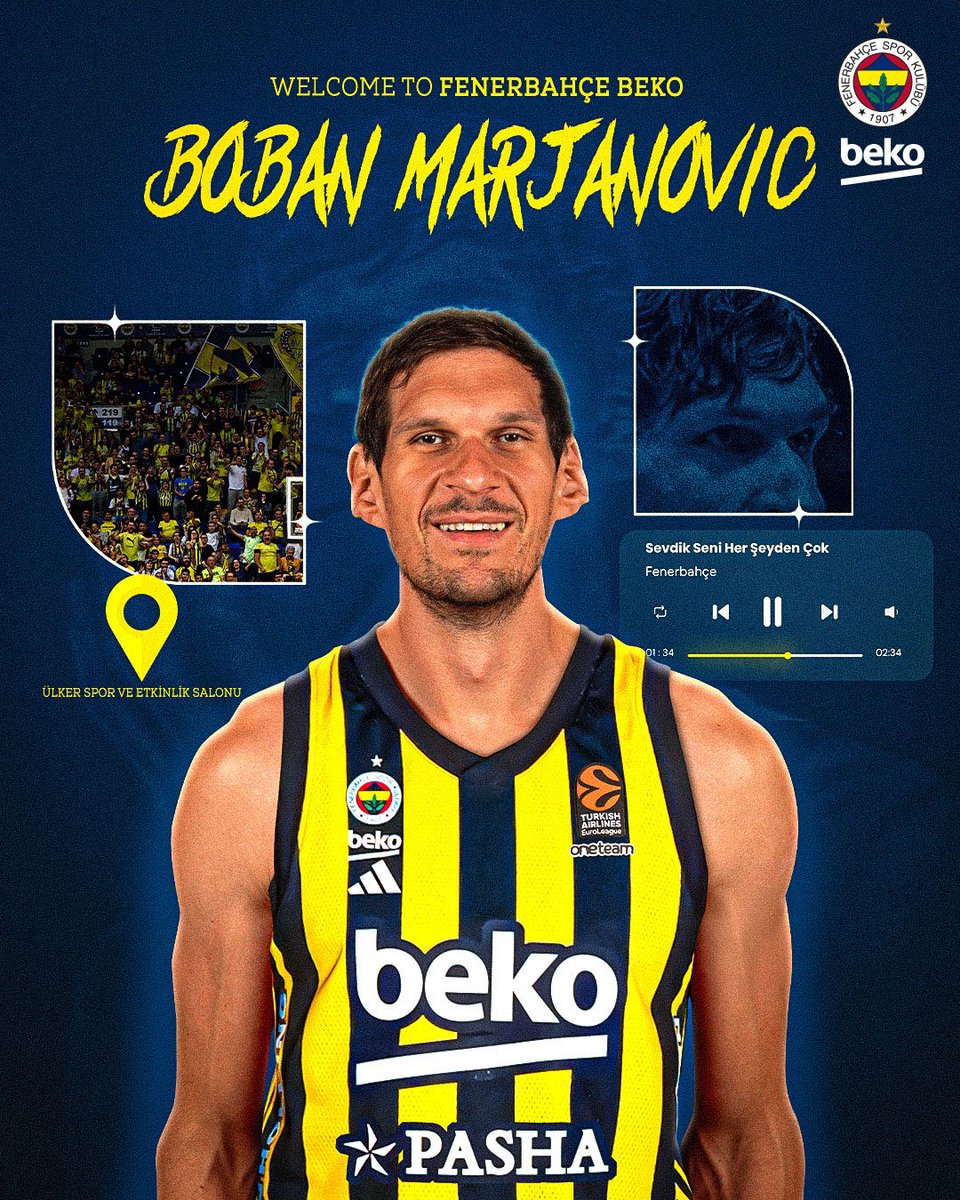 FBBasketbol's tweet photo. Boban Marjanovic Fenerbahçe Beko’da! ✍️💛💙

👉 https://t.co/PYb3QK0Ijx https://t.co/OsFXiUwbua
