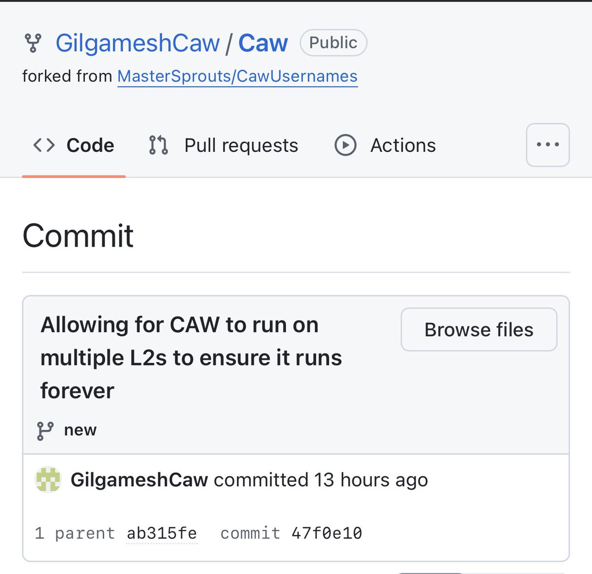 Gilgamesh continues to build. 

github.com/GilgameshCaw/C…

#CAW