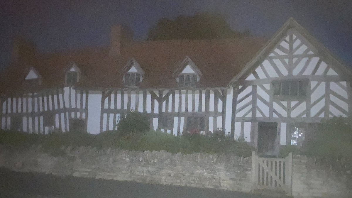 Palmer's Farm by moonlight, adjacent to Mary Arden Shakespeare's mother's family home, in Wilmcote.  One of those places &amp; moments where historical time hangs in the air &amp; you feel you could reach out &amp; touch it.