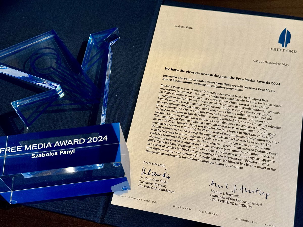 Fundacja Reporterów (@freporterow) on Twitter photo 🏆 Gratulacje dla <a href="/panyiszabolcs/">Szabolcs Panyi</a>, dziennikarza śledczego Vsquare.org za zdobycie nagrody Free Media Award 2024!
👉 Nagrodę przyznano dziennikarzom z Europy Wschodniej i Środkowej za ich przełomowe dziennikarstwo śledcze i osobistą odwagę w czasach wielkich zawirowań. 🏆 Gratulacje dla <a href="/panyiszabolcs/">Szabolcs Panyi</a>, dziennikarza śledczego Vsquare.org za zdobycie nagrody Free Media Award 2024!
👉 Nagrodę przyznano dziennikarzom z Europy Wschodniej i Środkowej za ich przełomowe dziennikarstwo śledcze i osobistą odwagę w czasach wielkich zawirowań.