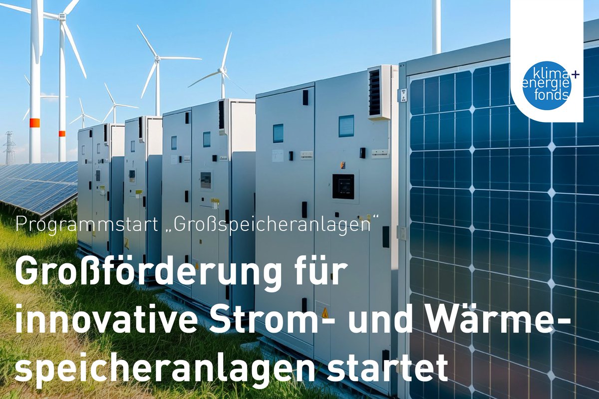 🚀#Programmstart

Mit unserem Programm #Großspeicheranlagen werden ab jetzt große systemnützliche Strom- und Wärmespeicheranlagen gefördert, die eine effektivere Nutzung von erneuerbaren Energien ermöglichen und so zur Stabilisierung des Stromnetzes🔌 der Zukunft beitragen.

Zur