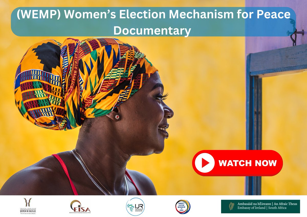 _IJR_'s tweet photo. The Women’s Election Mechanism for Peace #WEMP is excited to announce a special documentary highlighting the impactful work of women Peace Monitors across South Africa during the elections in 2024.
These inspiring women took action to ensure peaceful, fair, and transparent elections, reinforcing WEMP’s mission to amplify women’s participation in the electoral process.
We extend our heartfelt thanks to our partners: The Embassy of Ireland in South Africa, South African Women in Dialogue (SAWID), and the Electoral Institute for Sustainable Democracy in Africa (EISA), for making this initiative a success.
Watch here: https://t.co/qnkH4cMHtZ
#WomenForPeace