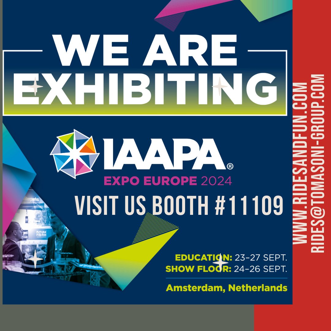 RidesandFun's tweet photo. Ready for IAAPA EXPO EUROPE next week !

24-26 September 2024

RAI Amsterdam, Europaplein 24, 1078 GZ Amsterdam, Netherlands
Rides and Fun Booth : 11109

#iaapa #expo #amsterdam #amusementpark #amusement #rides #tourism #madeinitaly #netherlands #schausteller #kirmes #parks https://t.co/4Q8erMgh5b