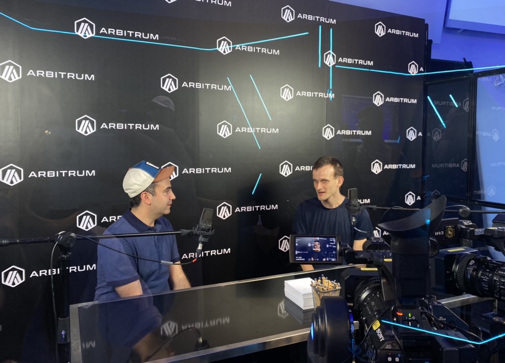 🎙#Arbiverse podcast featuring <a href="/VitalikButerin/">vitalik.eth</a> and <a href="/sgoldfed/">Steven Goldfeder</a>!