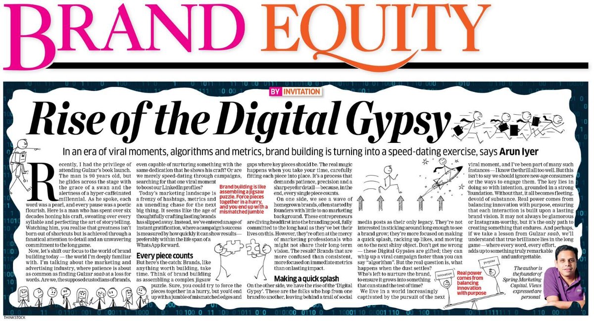 tweet2spring's tweet photo. In today’s #BrandEquity Our founder, @aruniyer puts pen to paper and shares his insights on viral moments, essential metrics, and marketing in the ever-evolving digital era.
#SpringMarketingCapital #MarketingInsights #ThoughtLeadership
@ganraja
@aruniyer
@vinnig https://t.co/r92Bi5rh0v