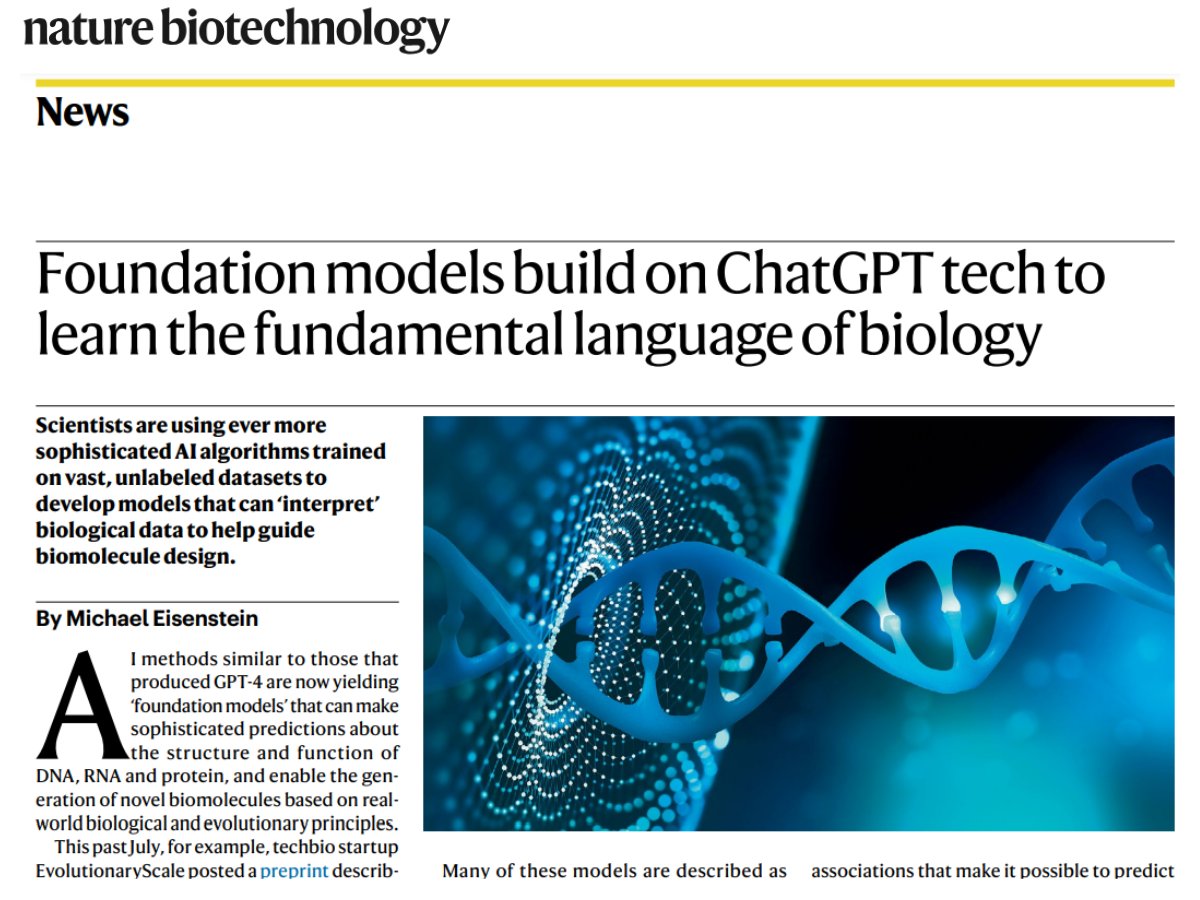 Recursion (@recursionpharma) on Twitter photo A new article in <a href="/NatureBiotech/">Nature Biotechnology</a> looks at the rise of #foundation models in #drug discovery, noting that unlike others using an #LLM framework, “Recursion is pursuing a radically different approach with its Phenom family of foundation models.” As <a href="/ImranSHaque/">Imran S. Haque (@ihaque@{bsky,genomic}.social)</a> describes, our latest A new article in <a href="/NatureBiotech/">Nature Biotechnology</a> looks at the rise of #foundation models in #drug discovery, noting that unlike others using an #LLM framework, “Recursion is pursuing a radically different approach with its Phenom family of foundation models.” As <a href="/ImranSHaque/">Imran S. Haque (@ihaque@{bsky,genomic}.social)</a> describes, our latest