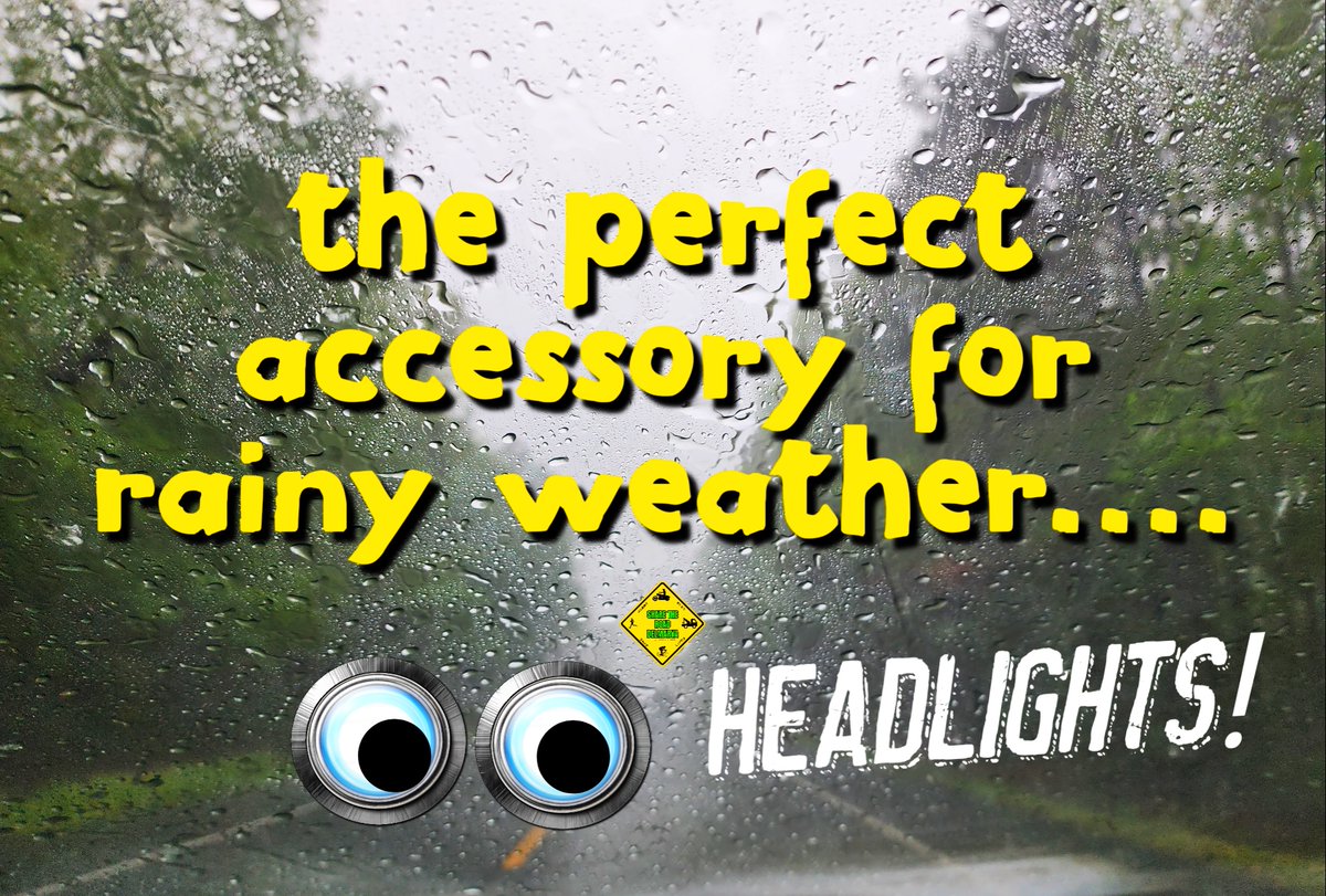 ridesafedp's tweet image. Be hip, be cool.....#thingsthatgotogether like headlights in the rain. #thinksafety #rainyday