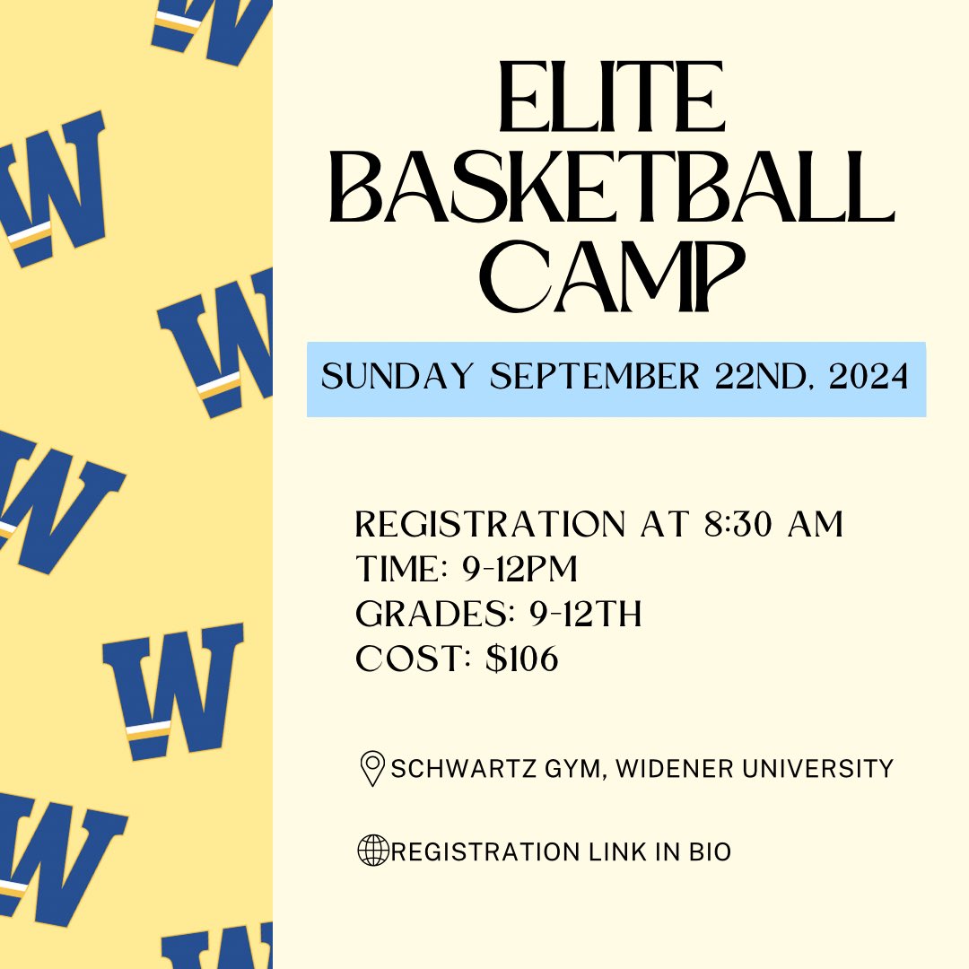 Only a few more days until our elite camp!! Sign up using the link in bio or click the link below! #GOPRIDE🦁 
widenerprospectday.com