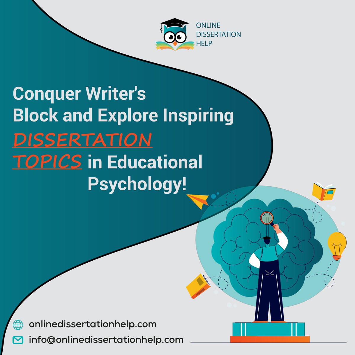 Dissertation003's tweet image. Choosing the right option out of countless dissertation topics in educational psychology can feel like searching for a diamond in the rough.
Contact us: +44 7449 278550
#onlinedissertationhelp #dissertationonlinehelp #dissertation #Dissertationwriting #dissertationtopics #topics