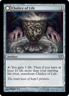 PotatoBugGames's tweet photo. @ghirapurigears Chalice of Life // Chalice of Death from Dark Ascension.  It's not really outright powerful or fancy but it holds a special place in my heart. https://t.co/PuIKJYCKdD