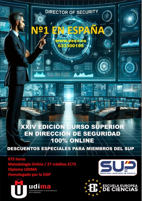 Sup_Policia's tweet image. 📢Curso Superior en #Dirección de #Seguridad
La @EuropeaCiencias
ofrece al @Sup_Policia
este curso a 💵precio reducido
Total de 675 horas
2️⃣7️⃣ créditos.
Comienzo: 21 de octubre de 2024
#SUPLíderEnFormación
Más información y matrícula ⤵️
supformacion.es/curso-superior…