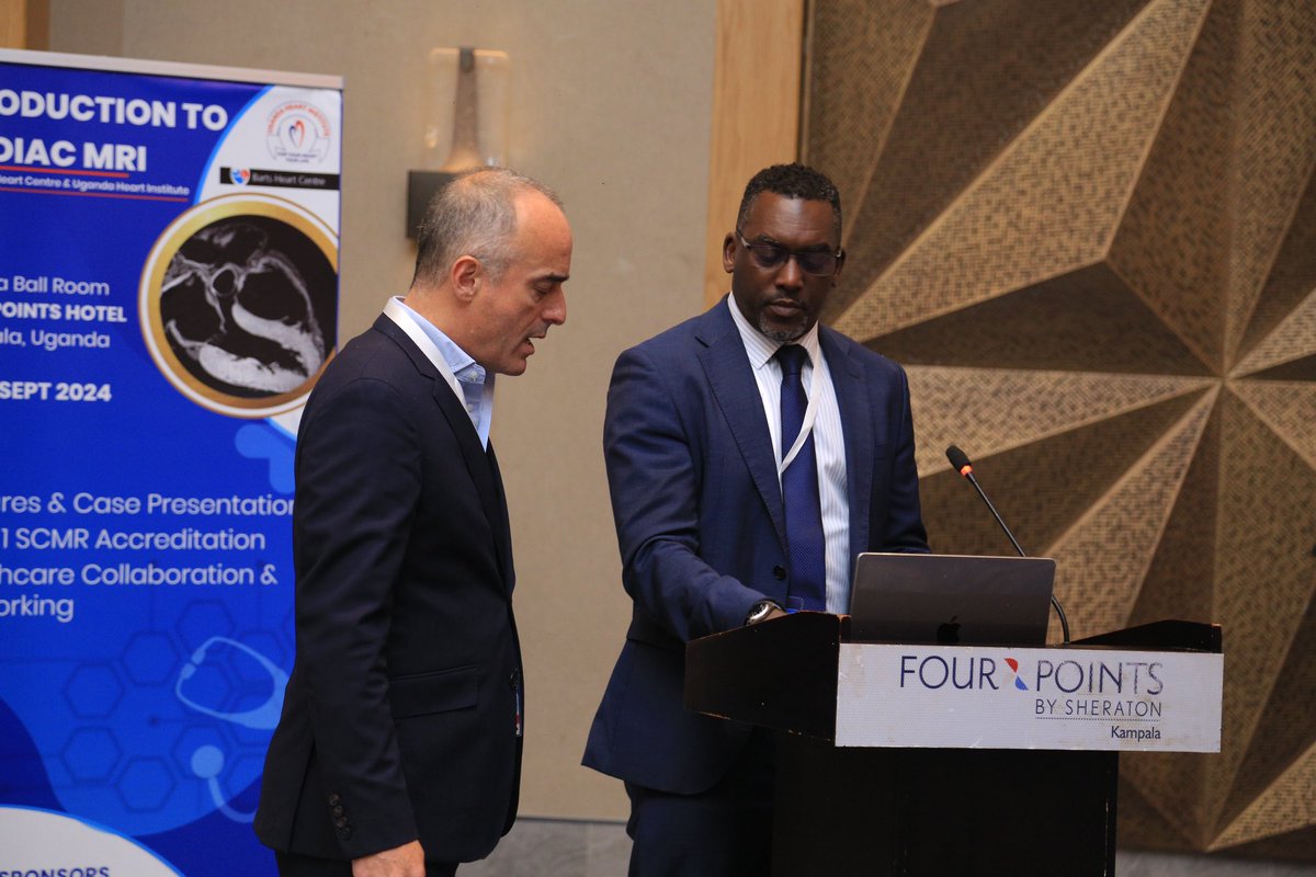 Prof. Sam Mohiddin opened today’s training, highlighting CMR’s role in predicting outcomes. While MRI doesn’t provide direct diagnosis, it offers key insights for guiding CVD treatment. #CardiacMRI #HeartHealth #WHDUg24 #UseHeart #HeartYes