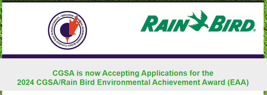 GolfSupers's tweet photo. Applications now being accepted for the CGSA RainBird Environmental Achievement Award.  Deadline November 30th.  More info and application: 
https://t.co/cef2SGNXJc @RainBirdCorp @ericabeckgolf https://t.co/lm8VuS8L1v