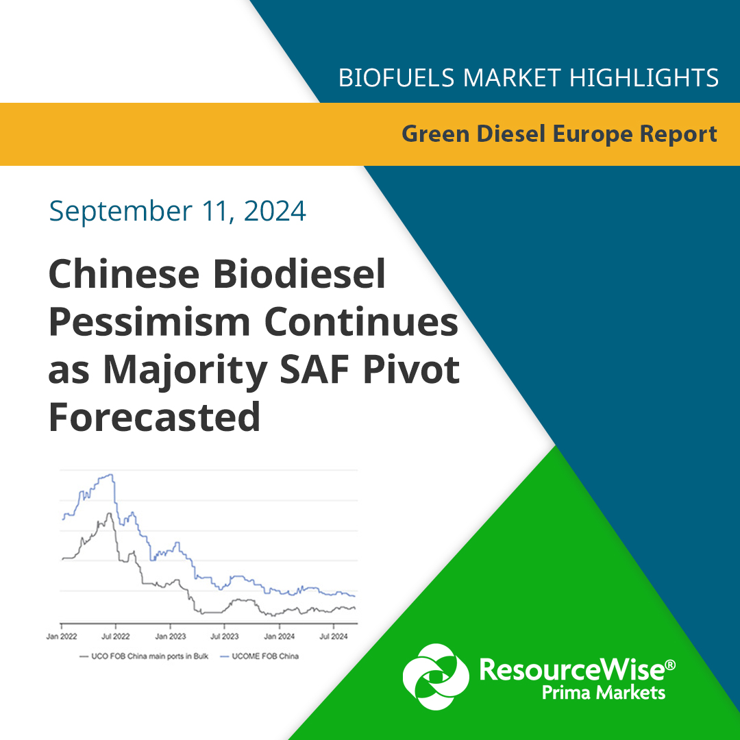 China's biodiesel industry faces growing pessimism as the market shifts focus to sustainable aviation fuel (#SAF) production under HEFA streams. Prices for #biodiesel in mainland China are down, and industry experts predict a bleak future for UCOME without policy support.