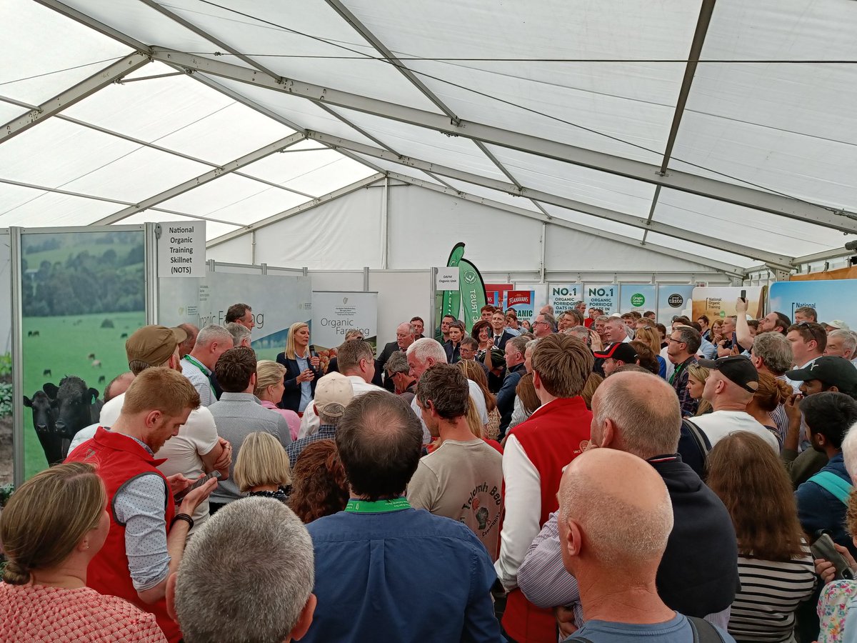 Plenty of people gathered in the Organic Village at the <a href="/NPAIE/">National Ploughing</a> for the launch of the new organic strategy.

#Ploughing24 #organic