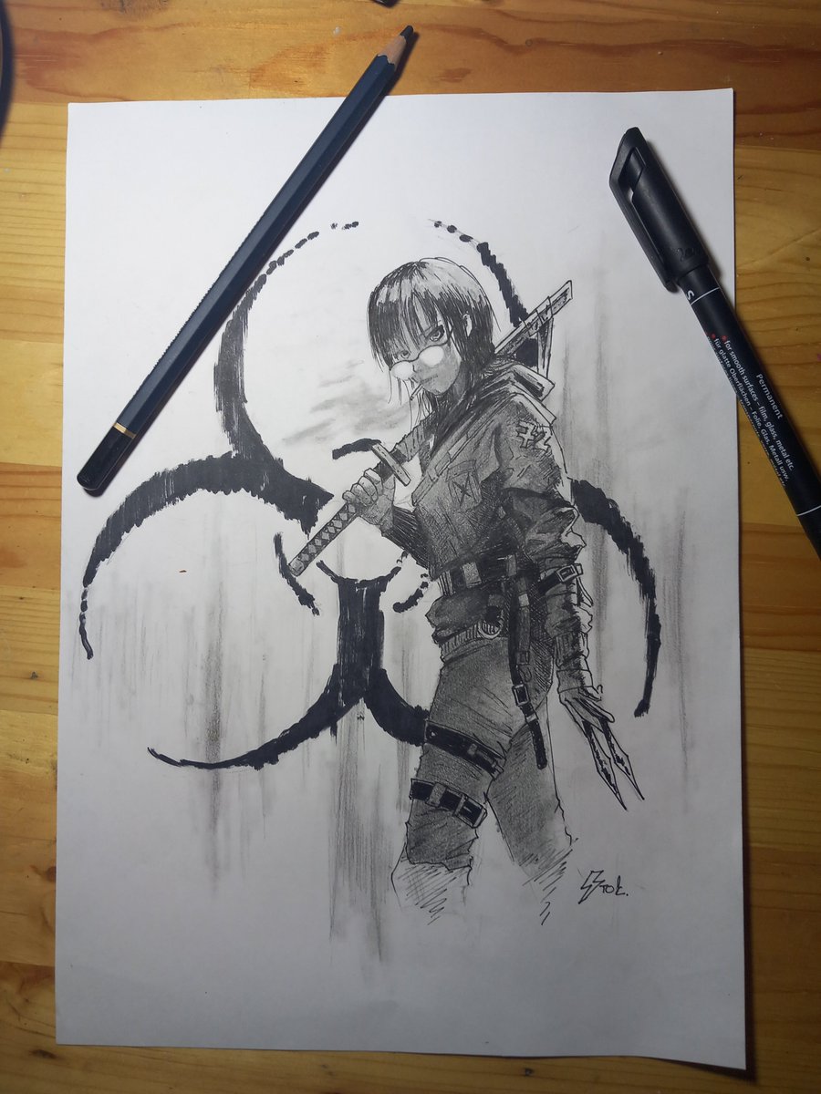 I don't know why I'm still showing #art on twitter.
My reach is "walled"
Well, what the f..
Masochism. 
Markers and pencils.
Post apocalyptic samurai girl.
#comicartist