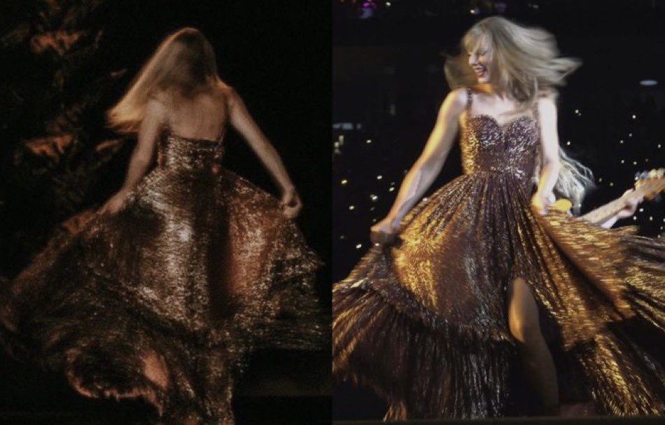giftedswifted's tweet photo. Bronze dress you will always be famous https://t.co/Rg1tOWkvSz