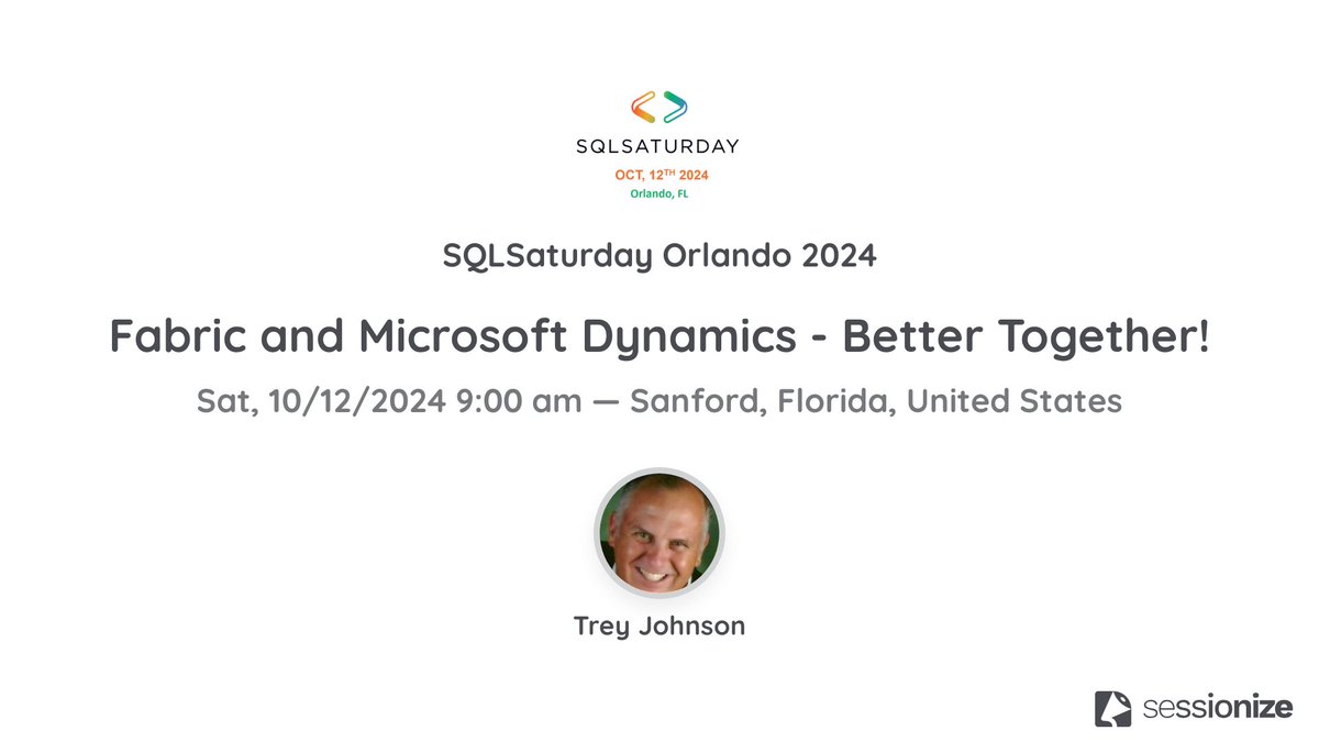 SQLSaturday Orlando | #SQLSatOrlando tweet media